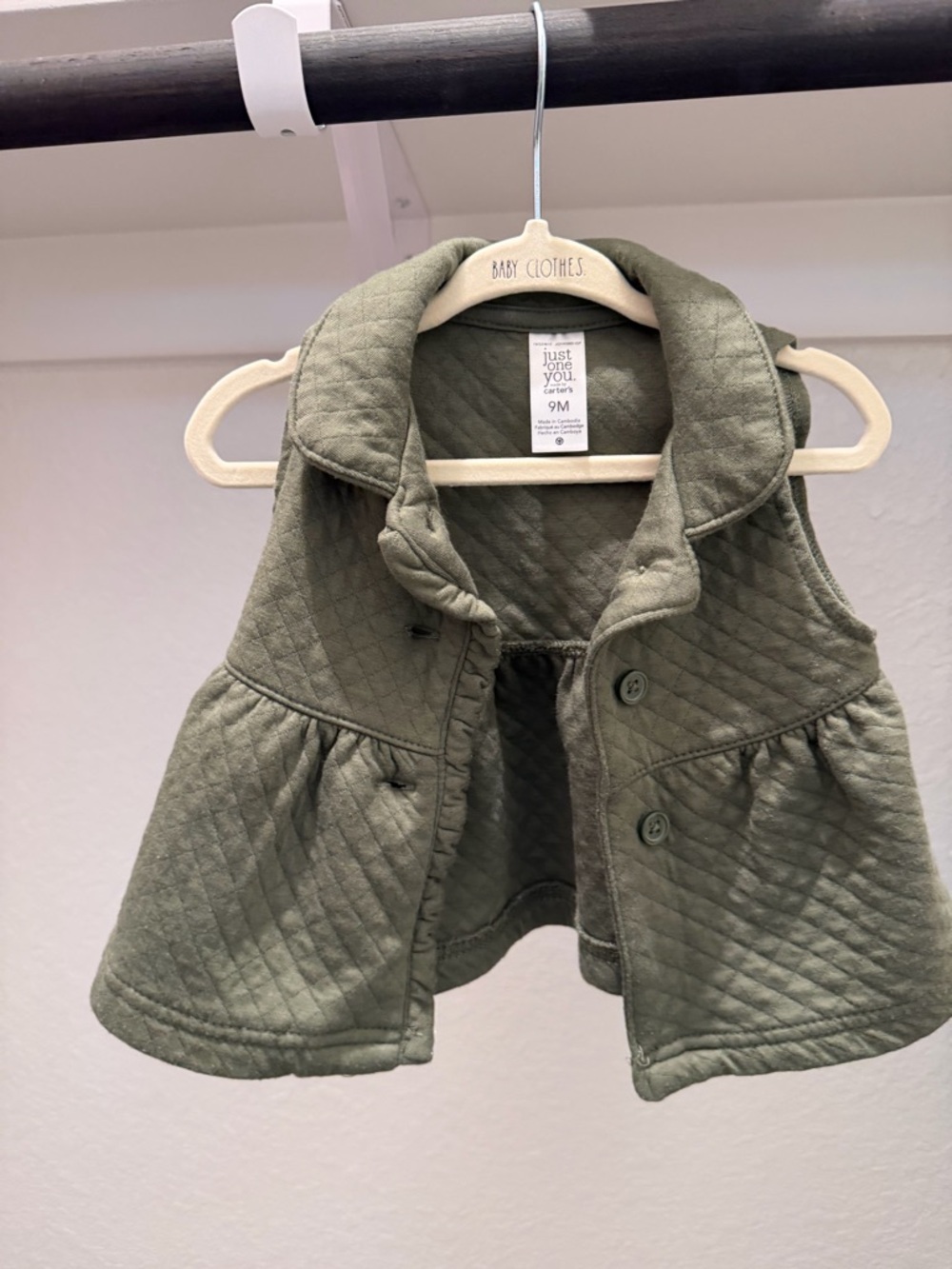 Carter's Olive Green Quilted Baby Vest